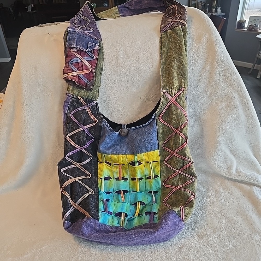 Rising International Boho Hippie Patchwork Fabric Shoulder Purse‎ Bag Crossbody